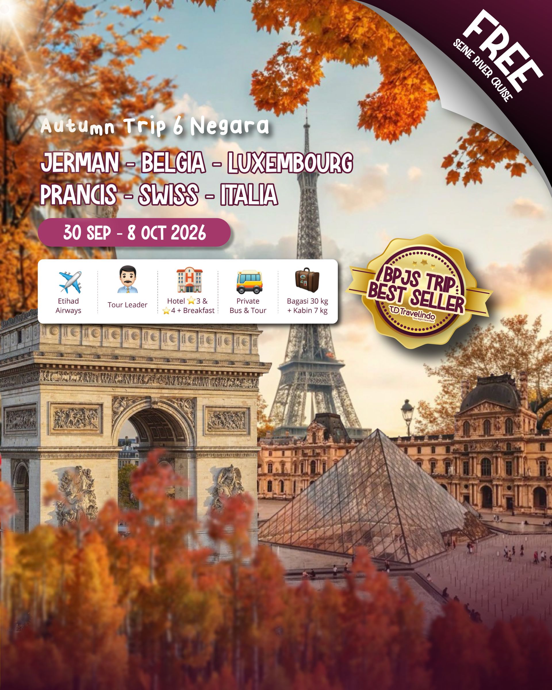 EROPA BARAT Autumn Trip 6 Negara [30 SEPT - 8 OCT 2026]