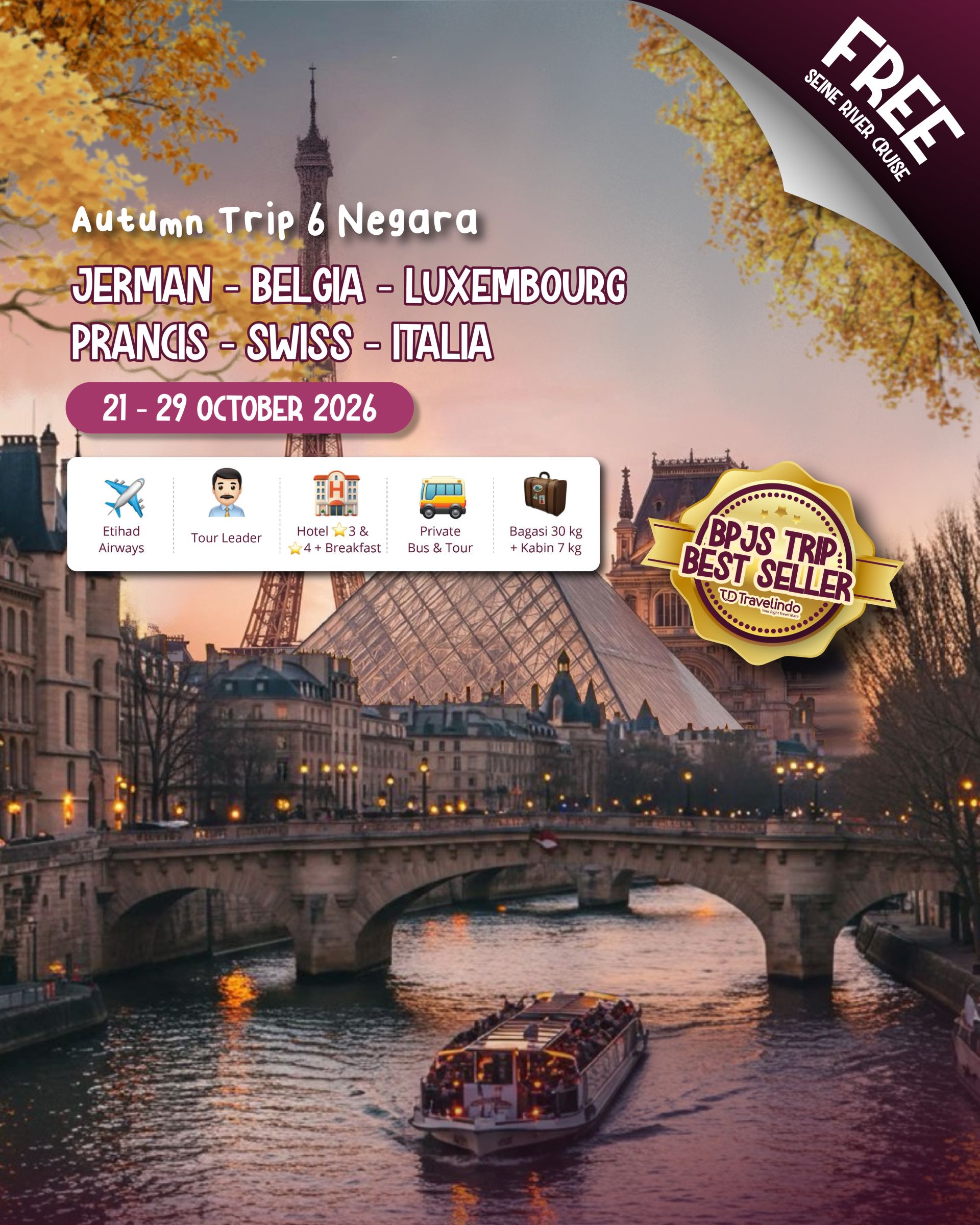 EROPA BARAT Autumn Trip 6 Negara [21 - 29 OCTOBER 2026]
