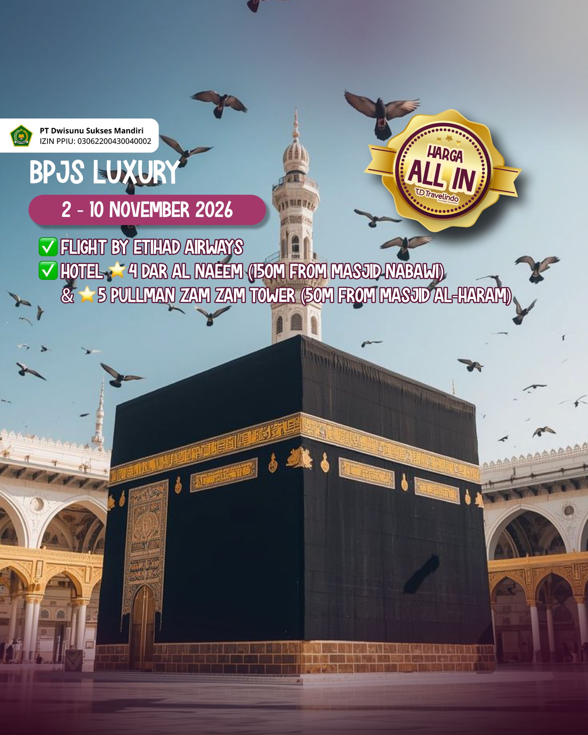 BPJS LUXURY Umroh Millennial [2 - 10 NOVEMBER 2026]