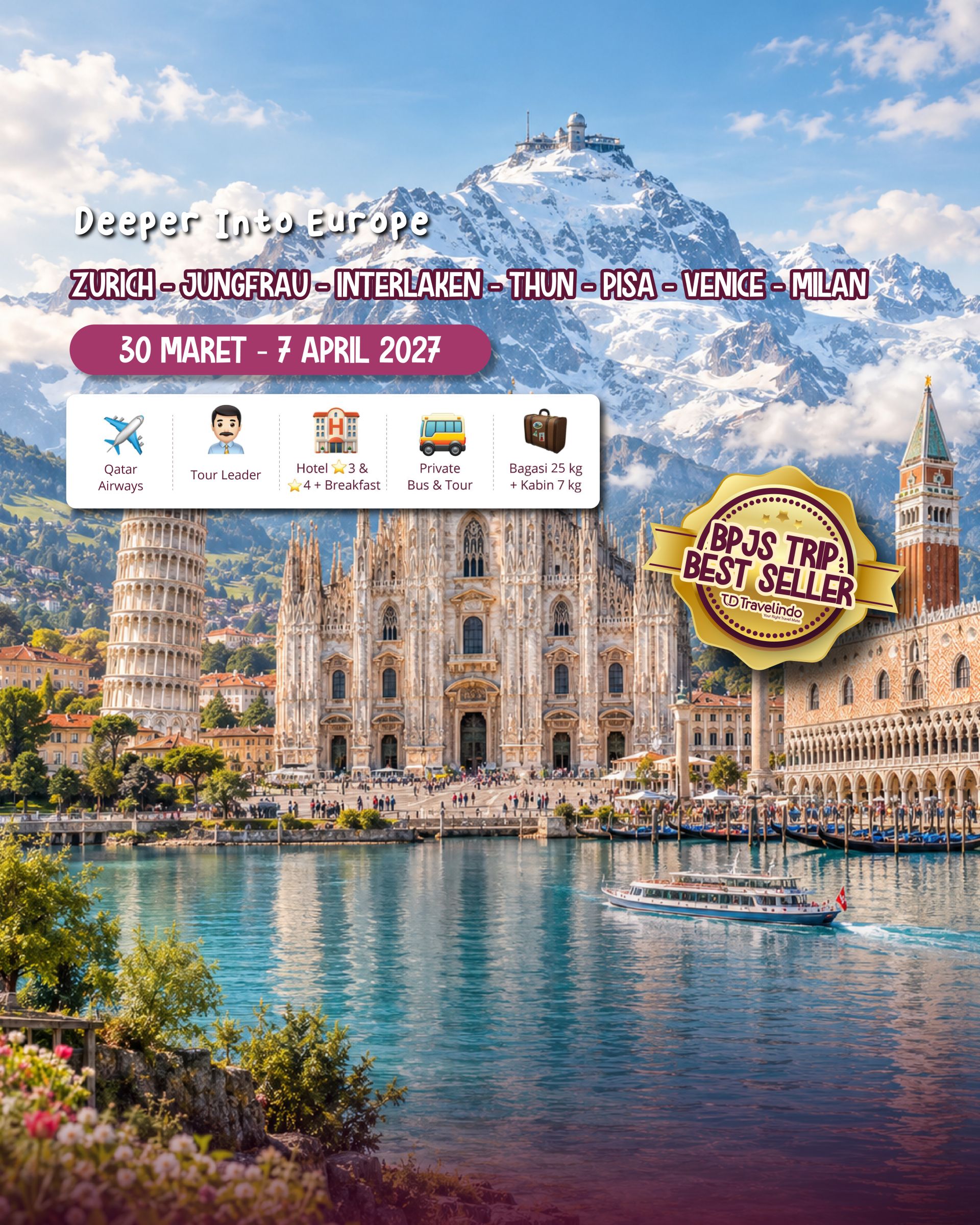 Deeper into Europe SWISS + ITALIA [30 Mar - 7 Apr 2027]